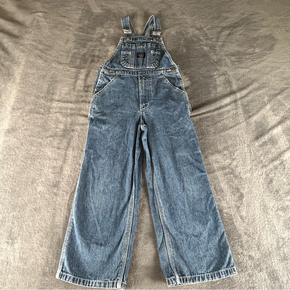 Lakin McKey Denim Bib Overalls Kids 7 Medium Wash Utility Casual Farmer Country